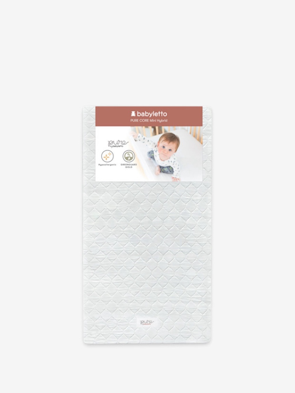 Babyletto Mini Crib Size Pure Core Mattress with Hybrid Waterproof Cover